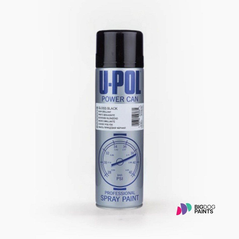 12 x UPOL - GLOSS BLACK AEROSOL (500ML)
