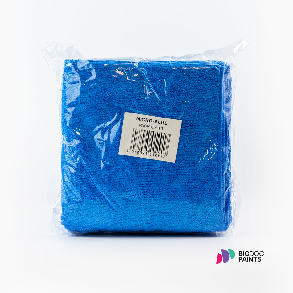 Microfibre Cloths 10xLarge Blue Microfiber Car Detailing Cleaning 42x42cm 350gsm