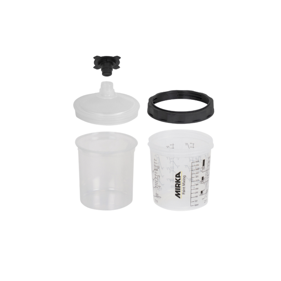 Mirka Ready To Use Paint Cup Systems PCS Set 650ml + 125µm Filter Lid
