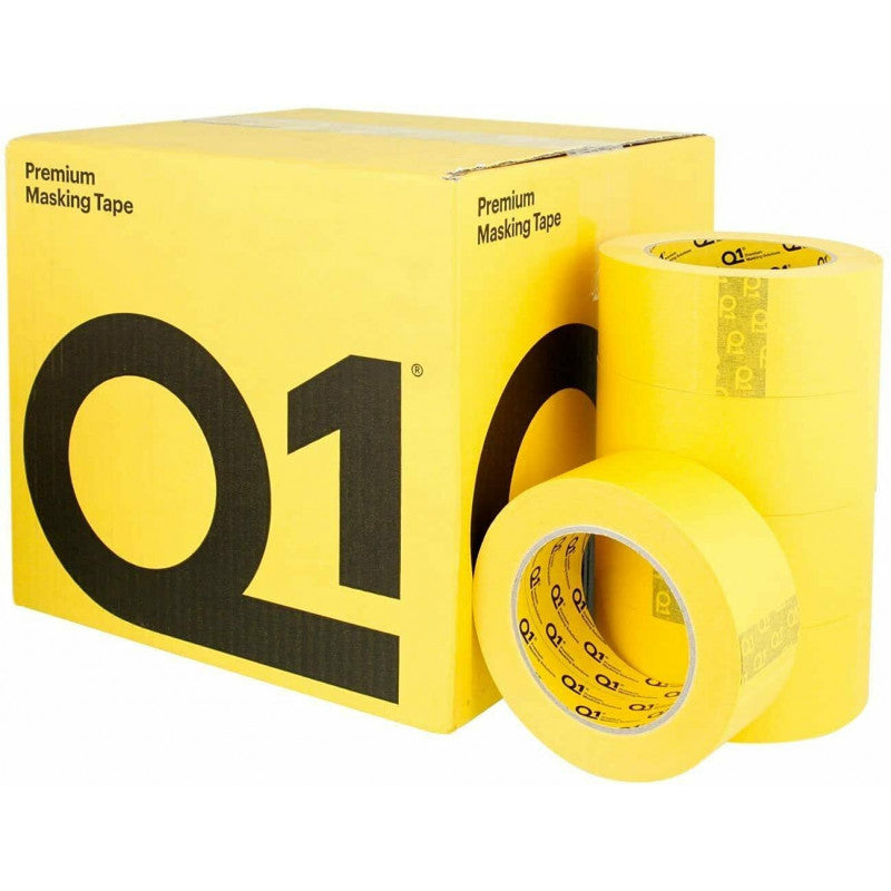 Q1 48mm (2") x 50m Premium Masking Tape (Box of 20 rolls)